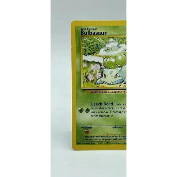 Bulbasaur 44/102  Regular Unlimited Common Pokémon TCG Non Holo Vintage 1999 NM - Picture 2 of 6